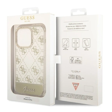 Etui Guess GUHCP14XHG4MHG do Apple iPhone 14 Pro Max 6,7" zlatý/zlatý pevný obal 4G Pattern Script