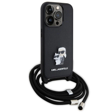 Etui Karl Lagerfeld KLHCP15LSAKCPSK do iPhone 15 Pro 6.1" hardcase czarny/black Crossbody Saffiano Metal Pin Karl