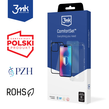 Skleněná čočka pouzdra pro iPhone 15 Set 3mk Comfort Set 4v1 tvrzená čočka pouzdra