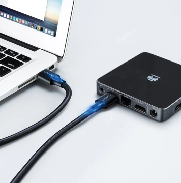 Uzelený kábel USB 2.0 (samec) - kábel USB 2.0 (samec) 0,5 m čierny (US128 10308)