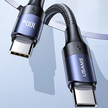Cable USAMS USB-C to USB-C 100W PD Fast Charge QC FCP 3m Black