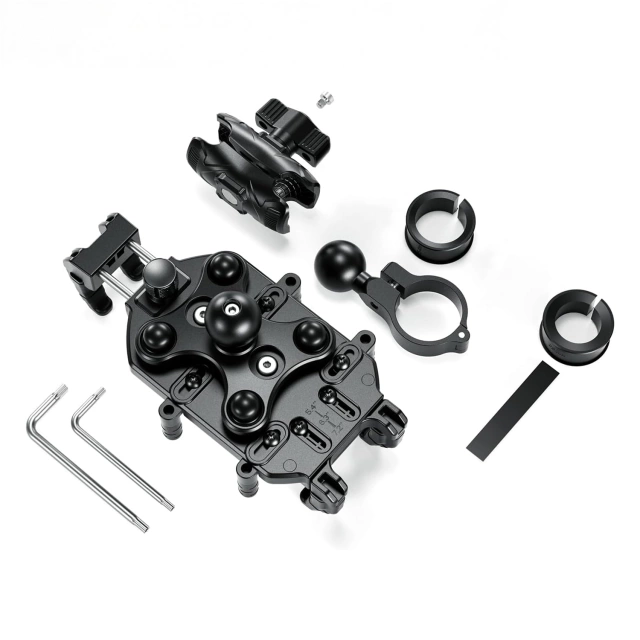 KEWIG M11B Motorradhalterung für Telefon mit QC 3.0 15W Qi-Ladegerät Schwarz