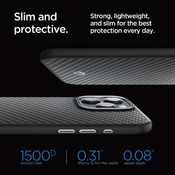 Spigen Enzo Made Mag Safe Case for Apple iPhone 15 Pro Max Matte Black