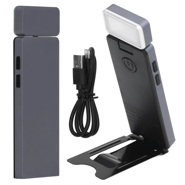 Lampka LED do czytania Alogy Clip Lamp Lampa z klipsem do książki na książkę 15 trybów akumulator Szara