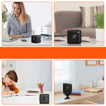 Panoramatický fotoaparát Mini digitálny fotoaparát Spy Nanny Mikrofón 4K UHD Full HD micro SD Black