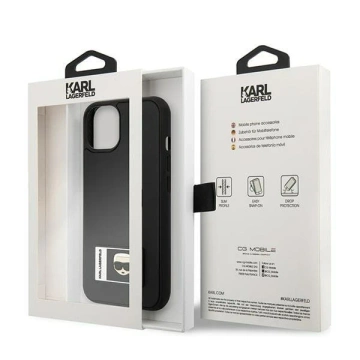 Handyschutzhülle Karl Lagerfeld KLHCP13S3DKPK für Apple iPhone 13 Mini 5.4" schwarz/schwarz Hardcase Ikonik Patch