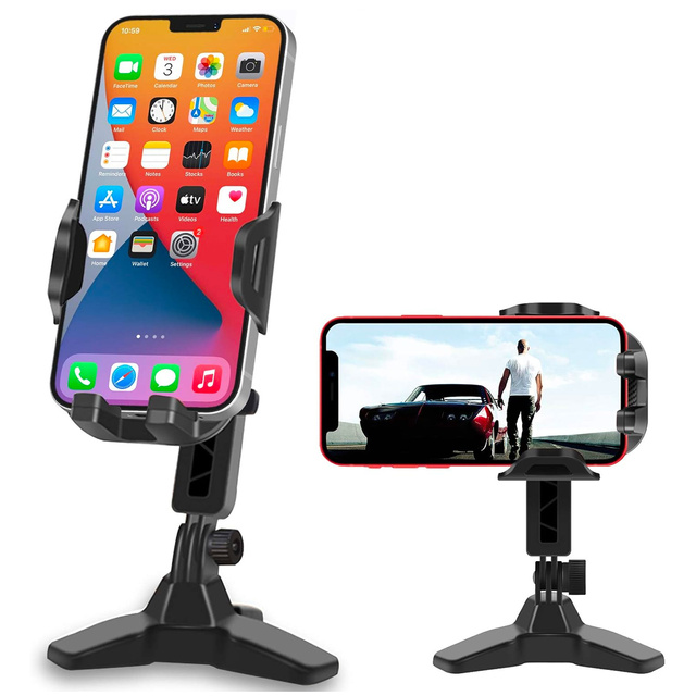 Phone Holder Stand Desktop Stand Adjustable 360 Desk Tripod Tripod 4-7" Alogy Black