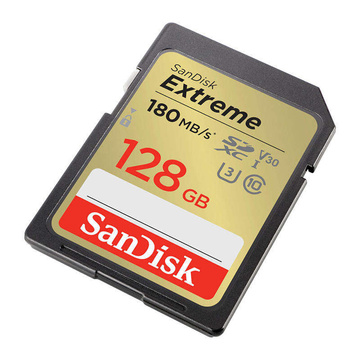 Paměťová karta SANDISK EXTREME SDXC 128 GB 180/90 MB/s UHS-I U3 (SDSDXVA-128G-GNCIN)
