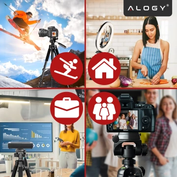 Tripod Photography Tripod Universal Camera Stand 1/4 Camera Phone Holder 170cm Alogy Black