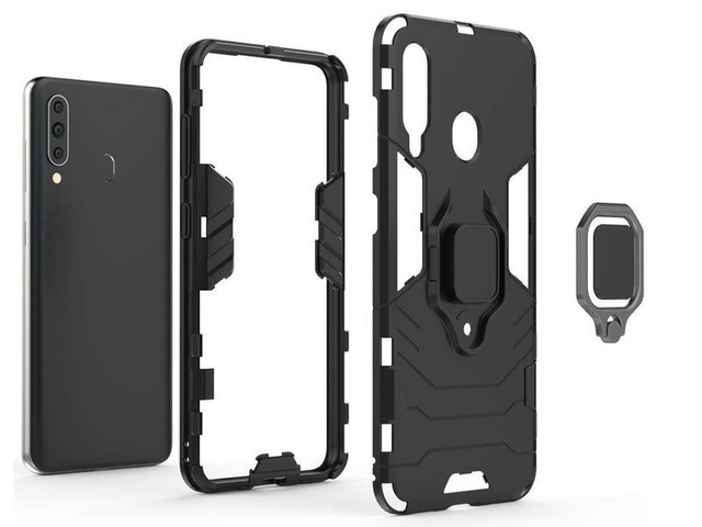 Puzdro Alogy Stand Ring Armor pre Samsung Galaxy A60 / M40 čierne sklo Alogy