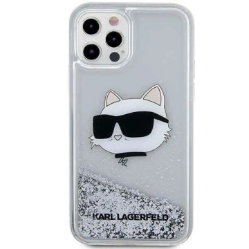 Karl Lagerfeld KLHCP12MLNHCCS ochranné pouzdro na telefon Apple iPhone 12/12 Pro 6,1" stříbrný/stříbrný pevný obal Glitter Choupette Head