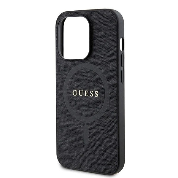 Etui Guess GUHMP15LPSAHMCK для iPhone 15 Pro 6.1" чорний/чорний жорсткий чохол Saffiano MagSafe
