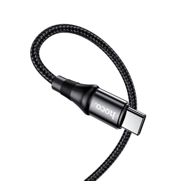 HOCO kábel Type-C do Type-C X50 1m čierny PD 100W 5A nylonový opletený
