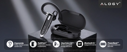 Kabelloses Headset für Bluetooth 4.0-Anrufe, Auto-Headset mit Display V8 Schwarz