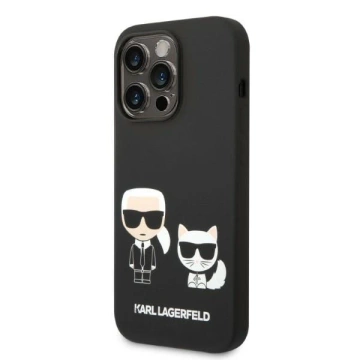 Karl Lagerfeld KLHMP14LSSKCK iPhone 14 Pro 6,1" pevný obal černý/černý tekutý silikon Karl
