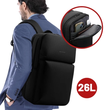 Bange Waterproof Backpack for Laptop 15.6" City Travel 45x30x16 cm for Work Airplane Men's Women's with USB Port Black