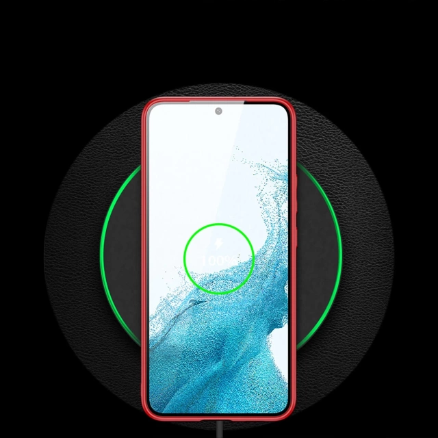 Dux Ducis Yolo elegant case cover made of ecological leather for Samsung Galaxy S22 (S22 Plus) red