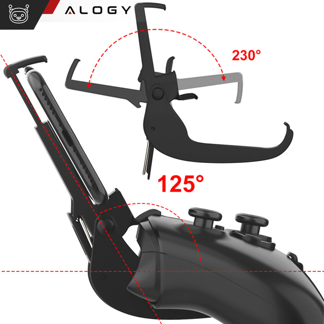 Gamepad Pad Wireless Bluetooth Alogy Herní ovladač Držák telefonu Android iOS PS3 PS4 PC TV Nintendo Switch Joystick černý