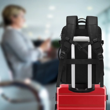 Водонепроникний рюкзак Bange для ноутбука 15.6", city traveler, 45х30х16 см, для роботи, літака, чоловічий, жіночий, з USB портом Чорний