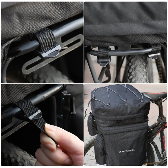 Wozinsky 60L geräumige Fahrradträgertasche (Regenhülle inklusive) schwarz (WBB13BK)