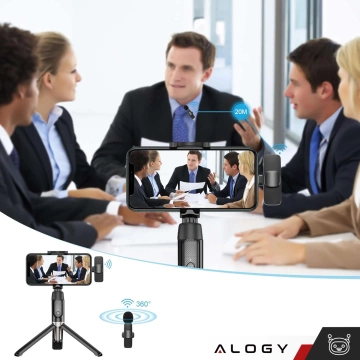 2x Alogy Lightning Wireless Lavalier Microphone for Apple iPhone iPad Small Microphones Two-Microphone Set