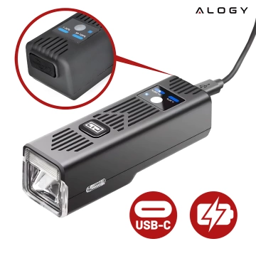 Svetlo na bicykel Predné LED predné svetlo Osvetlenie na bicykel Vodotesné IPX5 Alogy P12 Bike Light Black