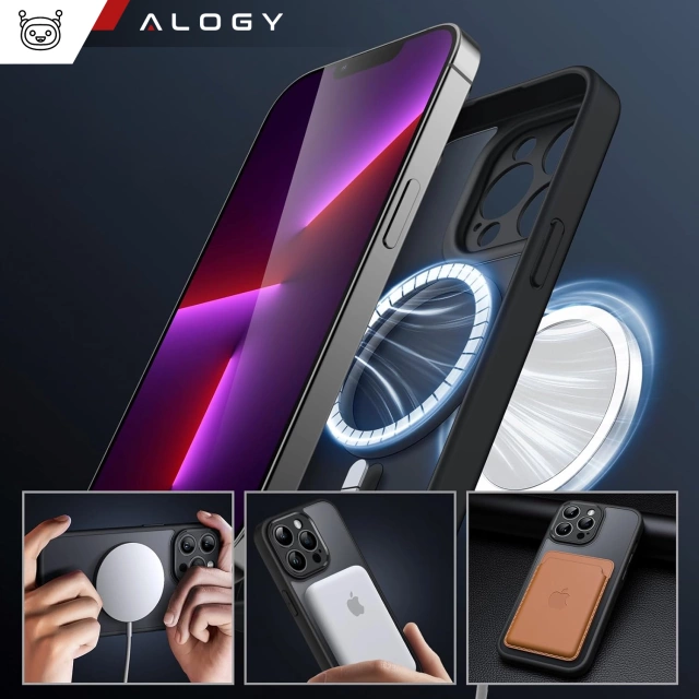 Apple iPhone 12 Pro Case Alogy MagSafe Hybrid Matte Case Matte Cover with Lens Protection Black