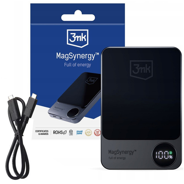 Powerbank 10000 mAh MagSafe QI USB-C Lightning - 3mk MagSynergy