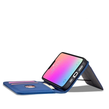 Magnet Card Case case for iPhone 13 Pro cover card wallet stand blue
