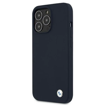 BMW BMHCP13XSTRONG Pouzdro na telefon pro Apple iPhone 13 Pro Max 6,7" tmavě modré/námořnické pevné pouzdro Silikonový podpis
