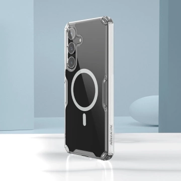 Pancierové puzdro Nillkin Nature Pro s magnetickým krúžkom pre Samsung Galaxy S24 - biele