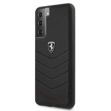 Etui na telefon Ferrari Hardcase для Samsung Galaxy S21 Plus czarny/black Hardcase Off Track Quilted
