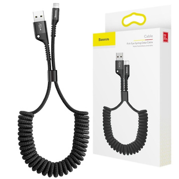 1m Baseus Spring USB to Lightning 2A Cable Black