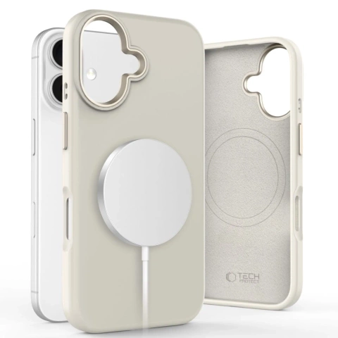 Silikonový kryt Tech-Protect Pure MagSafe Cosmic Latte pro iPhone 16