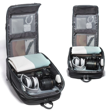 Voděodolný batoh Bange na 15,6" notebook, cestování po městě, 49x31x18 cm, rozšiřitelný pro práci, letadlo, pánský, dámský, s USB portem, černý