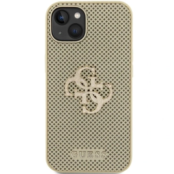 Etui Guess GUHCP15SPSP4LGD na iPhone 15 6,1" złoty/zlatý pevný obal Perforated 4G Glitter