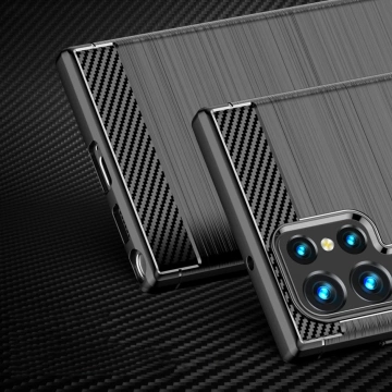 Чохол для телефону Carbon для Samsung Galaxy S23 Ultra Flexible Silicone Carbon Cover Black