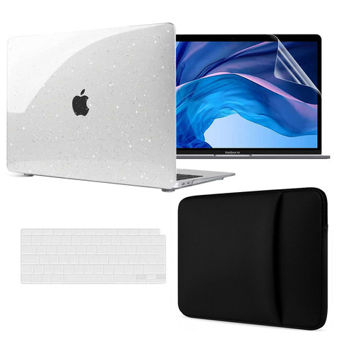 Alogy Hard Case Cover for Apple MacBook Air 13 M1 2020 Glitter Clear Screen Protector Keyboard Overlay Slider Case