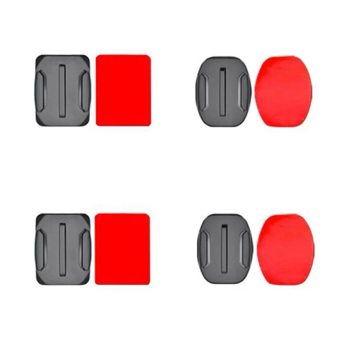 Sada plochých a zaoblených montážnych podstavcov pre športové kamery GoPro, DJI Osmo Action, EKEN, SJCam, Insta360 s 3M páskami - 2 kusy