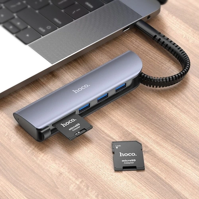 HOCO SD-Speicherkartenadapter HB22 Universal MicroSD auf SD Schwarz
