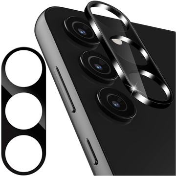 Скло для Samsung Galaxy S24 Plus лінза камери 3D загартоване повний захист всієї лінзи чорне скло