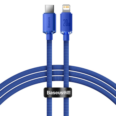 Кабель 1,2 м Baseus Crystal Shine USB-C Type C до Lightning PD 20W Niebieski