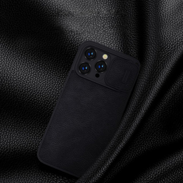 Шкіряний чохол Nillkin Qin Pro для iPhone 14 Pro Max (чорний)