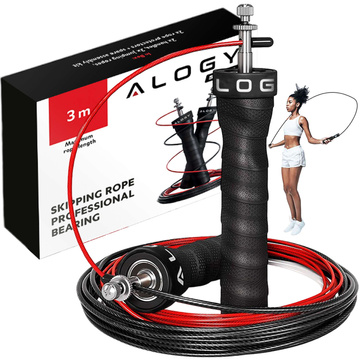 Adjustable boxing rope Crossfit Fitness Alogy Sport with replaceable links 300cm bearings comfortable Black