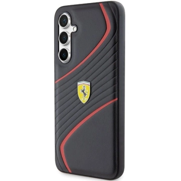 Etui Ferrari FEHCS23FEPTWK do Samsung Galaxy S23 FE S711 čierne/čierne pevné puzdro Twist Metal Logo