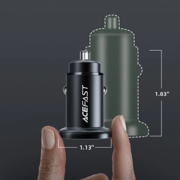 Acefast autonabíjačka 38W USB Type C / USB, PPS, Power Delivery, Quick Charge 3.0, AFC, FCP čierna (B1 čierna)