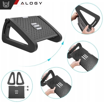 Kancelárska opierka nôh opierka nôh nohy pre prácu kancelárska masáž nôh nastaviteľná výška nastavenia Alogy čierna