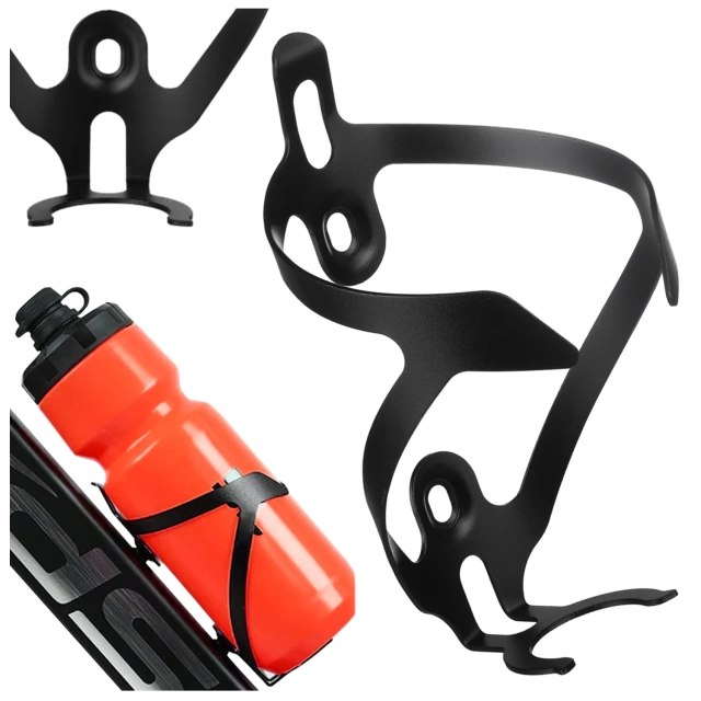 Water bottle basket, drink, water bottle, bicycle holder, universal water bottle holder, with space for Airtag, Black and red