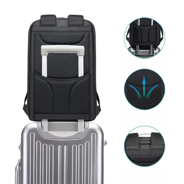 Anti-theft backpack Bange waterproof for laptop up to 15.6" multifunctional Black