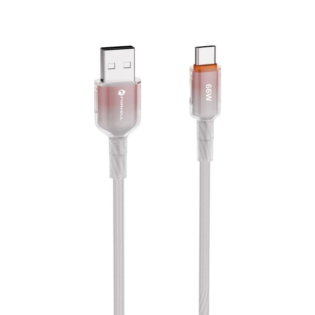 Kabel USB-A – USB-C 66W Forcell F-Energy Gradient 1 m C352 biały